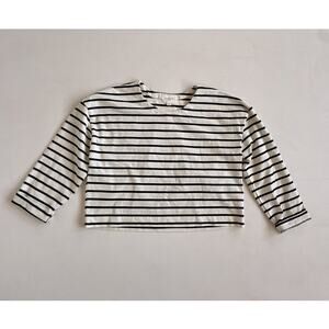 Pomander Place Striped Cotton Nautical Cropped Top / XL / Minimal Casual